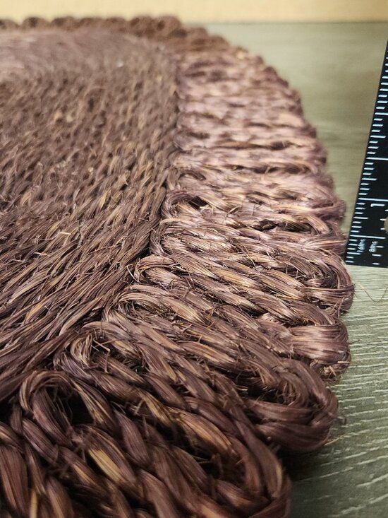 VTG 70's Woven Oval Looped Floral Edge Placemat Centerpiece Set of 4 Cottagecore - Picture 10 of 11